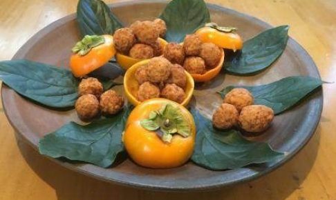 秋新の柿揚げ蕎麦