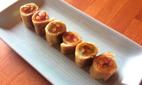 油揚げ巻き焼きのポン酢あんかけ