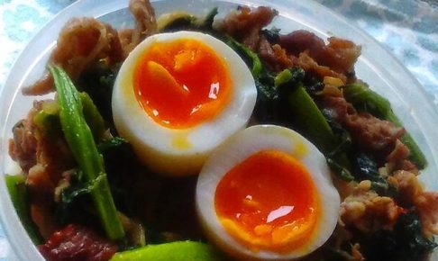 豚とかつお菜のガパオ風弁当